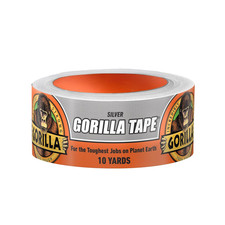 Gorilla Tape, 1.88 in x 10 yd, Silver Pack of 1 - Duct, Utility, Triple Layer