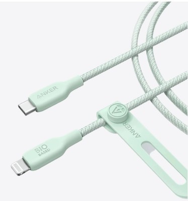 Anker 10FT Bio-Nylon USB-C to Lighting Cable Green 10 Feet