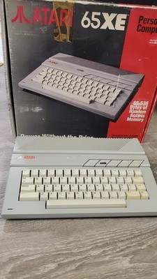 Atari 65XE COMPLETE IN BOX Tested Working + HDMI Adapter + Cartridges + Joystick