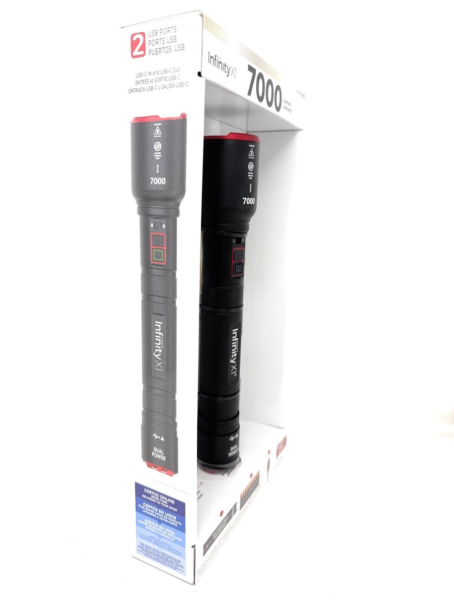 Infinity X1 7000L Dual Power Rechargeable Flashlight 7000 Lumen