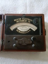 1912 Weston Portable AC and DC Voltmeter No. 8235 Housed in Original Wooden Case