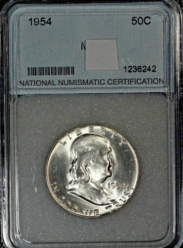 1954 Franklin Half $, Gem BU+, National Numismatic Certification, NNC