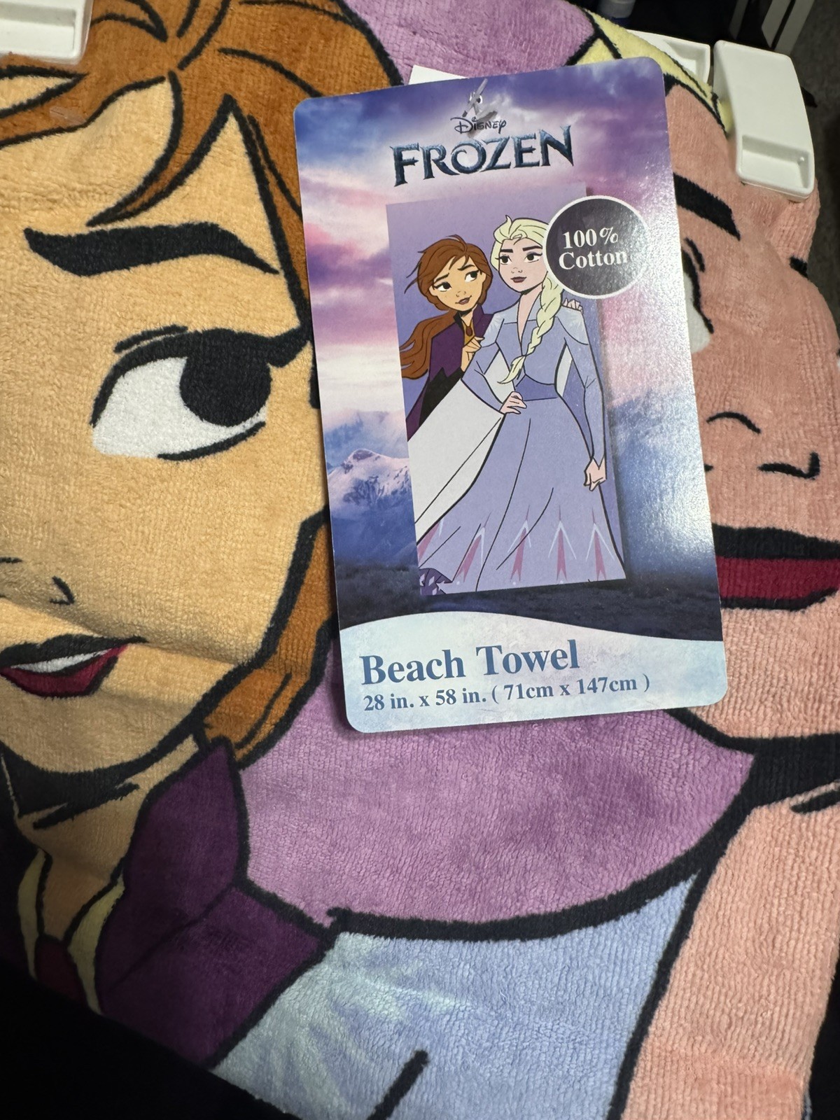 Disney Frozen Anna & Elsa 28"x58" Beach Towel Cotton New with Tags 