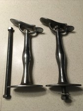 Antique . PAIR Cast Iron Shoe Shine Cobbler Stand / Barber Shop Footrest 15" EUC