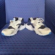 Nike Air Huarache Run Boys Size 5Y White Blue Athletic Running Shoes Sneakers