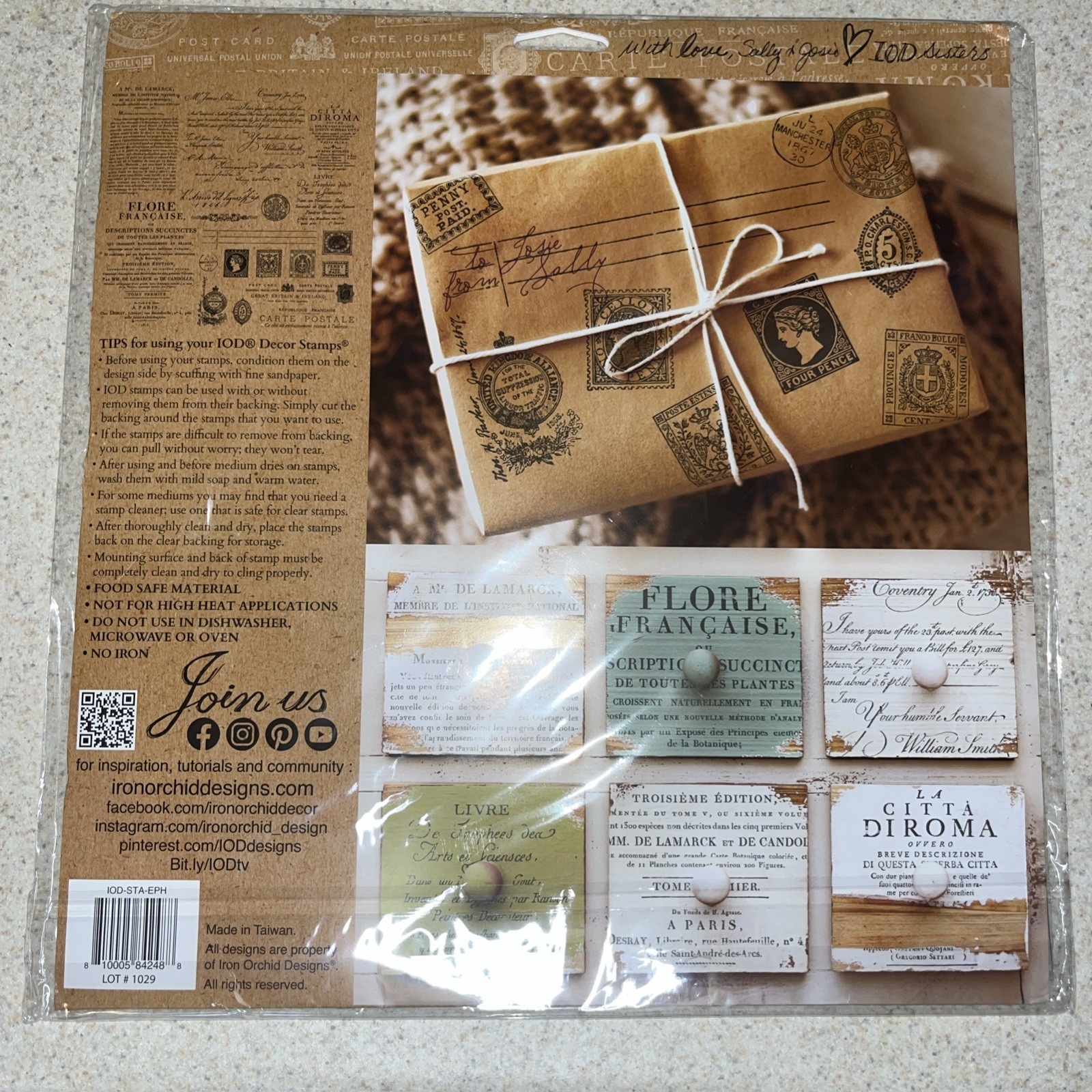 Iron Orchid Designs EPHEMERAL TYPE Décor Stamps NEW Handwriting Postage