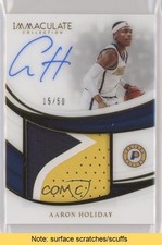 2018 Panini Immaculate Premium 15/50 Aaron Holiday #PP-AHD Patch Auto READ s3g