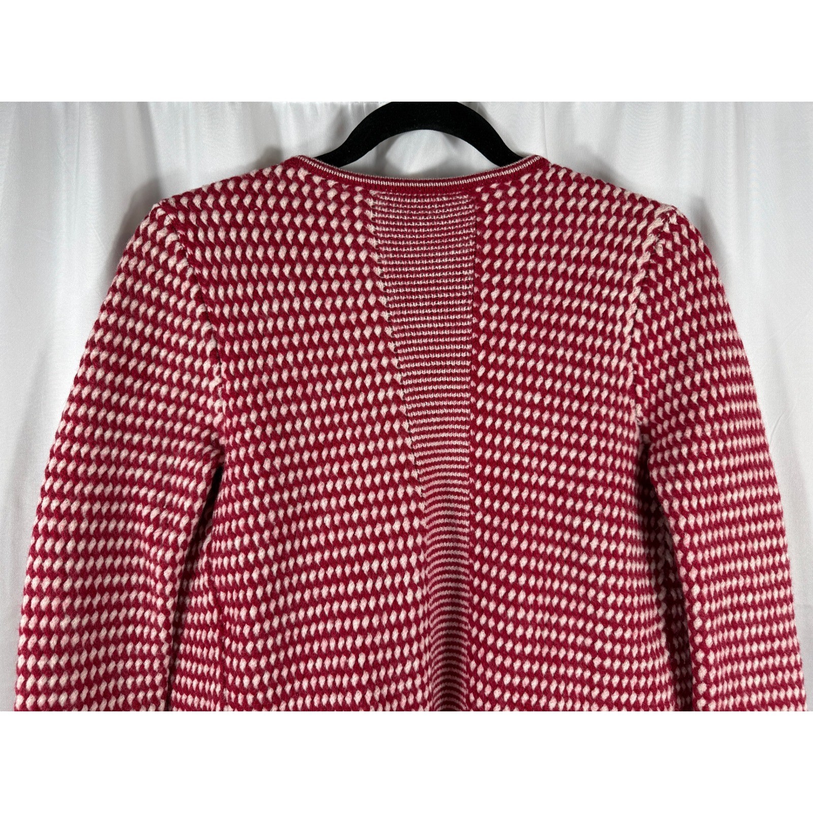 Talbots Red White Geometric Pattern Pure Merino W… - image 7