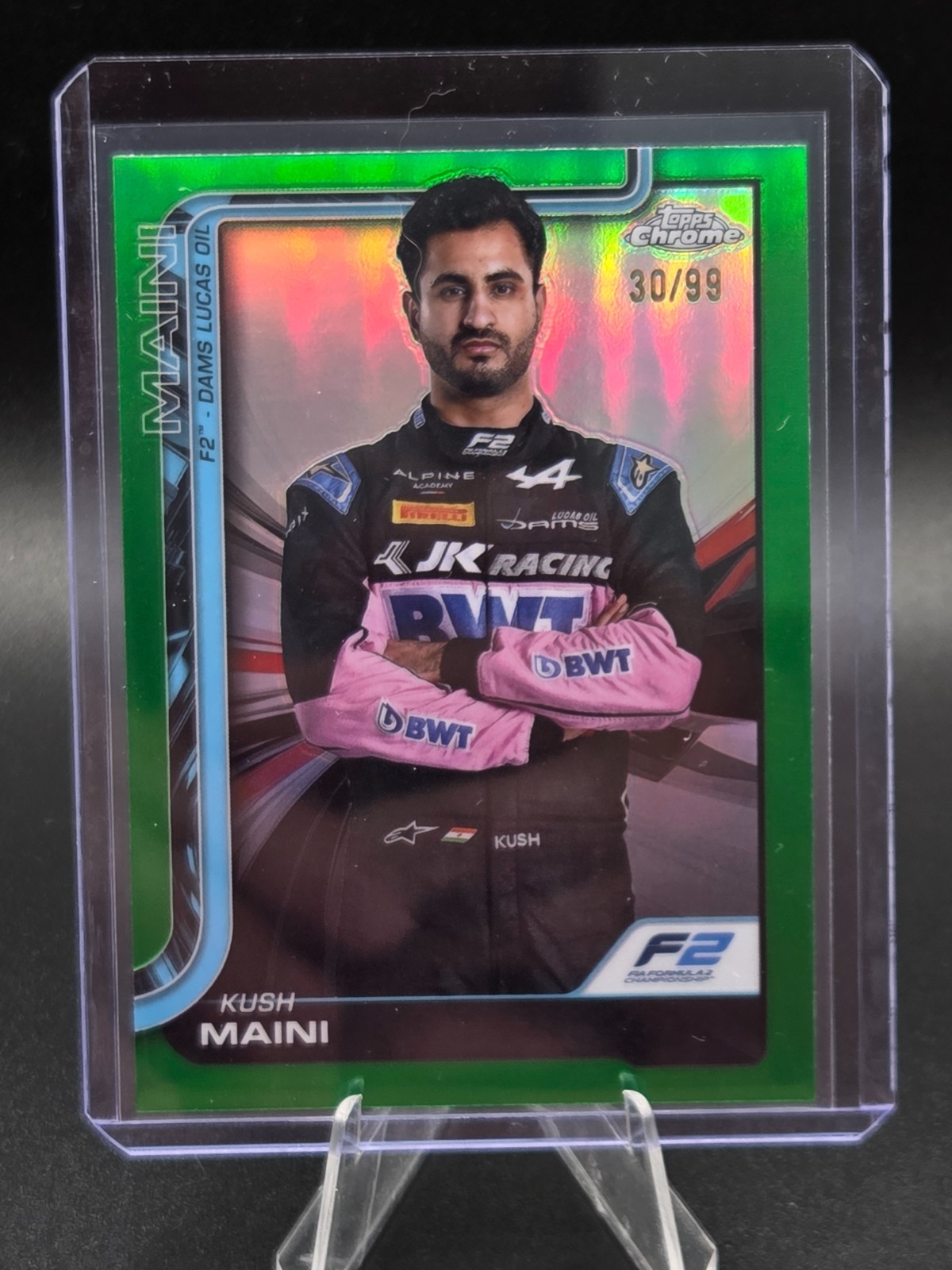 2025 Topps Chrome Formula 1 F1 Kush Maini Green Refractor 30/99 #32