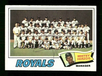 1977 Topps #371 Whitey Herzog signed autograph HOF, VGEX, ballpoint EAA1 bxcp71