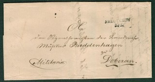 Dienstbrief Militaria Mecklenburg Schwerin von Neubukow nach Doberan 1852