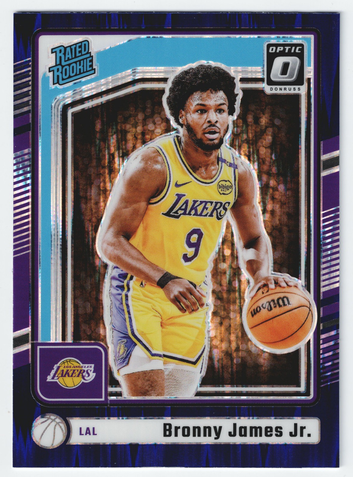2024-25 Panini Donruss Optic Bronny James Jr. Rated Rookie RC Purple Shock #282