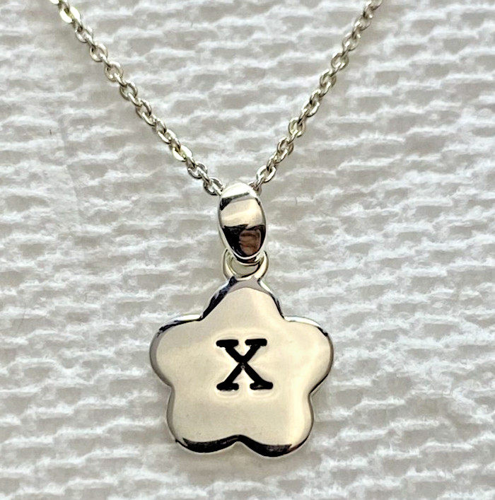 Kit Heath Sterling Silver 925 Kids Alphabet Flower Initial x Necklace 12-14" NWT