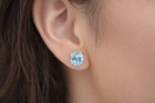 GENUINE 8.80 Cts AQUAMARINE STUDS EARRINGS 14K YELLOW GOLD - Free Appraisal -NWT — photo 7