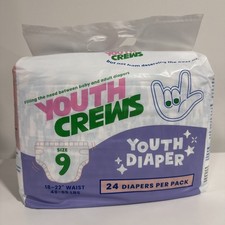 Youth Crews Diapers Size 9 24 Pack One Pack SEALED