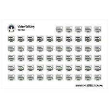 Video Editing Planner Stickers - Cutting, Timeline & Editing Icons for Content C