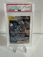 2019 Pokemon Sun & Moon Unbroken Bonds Lucario & Melmetal GX 203 Full Art PSA 10 on eBay