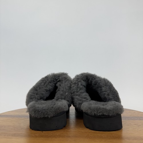 Womens Ugg Cozy Black Gray Shearling Lined Comfort Casual Slippers Size 9 M VGUC - Picture 6 of 8