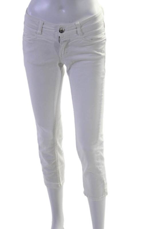 Closed Womens Cotton Buttoned Zipped Jeans White Size 25