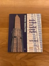 2000 Matrix Analysis and Applied Linear Algebra by Carl D. Meyer Paperback Book
