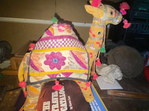 Vintage Indian Raj Camel Folk Art Embroidered Embroidered Handcrafted - Picture 9 of 19