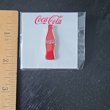 Coca-Cola Bottle Shaped Red White Enamel Pin Collectible Advertising Soda Theme