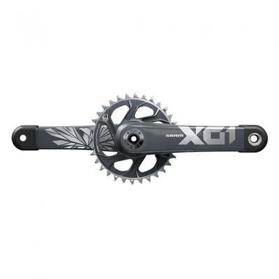 SRAM X01 Eagle DUB Kurbelgarnitur 175mm 32T lunargrau 55mm - Steife 1x12-Perf...