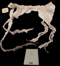 VICTORIA'S SECRET -- NOS, Garter Belt, Pink Lace, Nude Stockings, Vintage 1980
