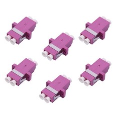 LC Fiber Connector Duplex LC To LC Optic Coupler Multimode Magenta 6 PCS