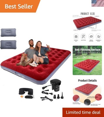 Queen Size Double Camping Air Mattress Bed with Air Pump,Inflatable Mattress,...