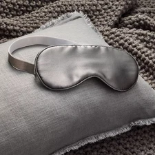 Casaluna Dark Gray 100% Silk Eye Sleep Mask w/ Adjustable Stretch Band