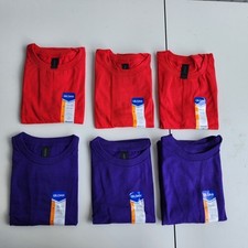 NWT Lot Of 6 Gildan Youth Heavy Cotton Classic Fit Short T-Shirt Red Violet Sz M
