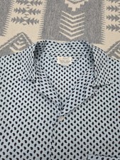 Vintage 50s 60s Penney's Towncraft Loop Collar Paisley Print Shirt Rockabilly L