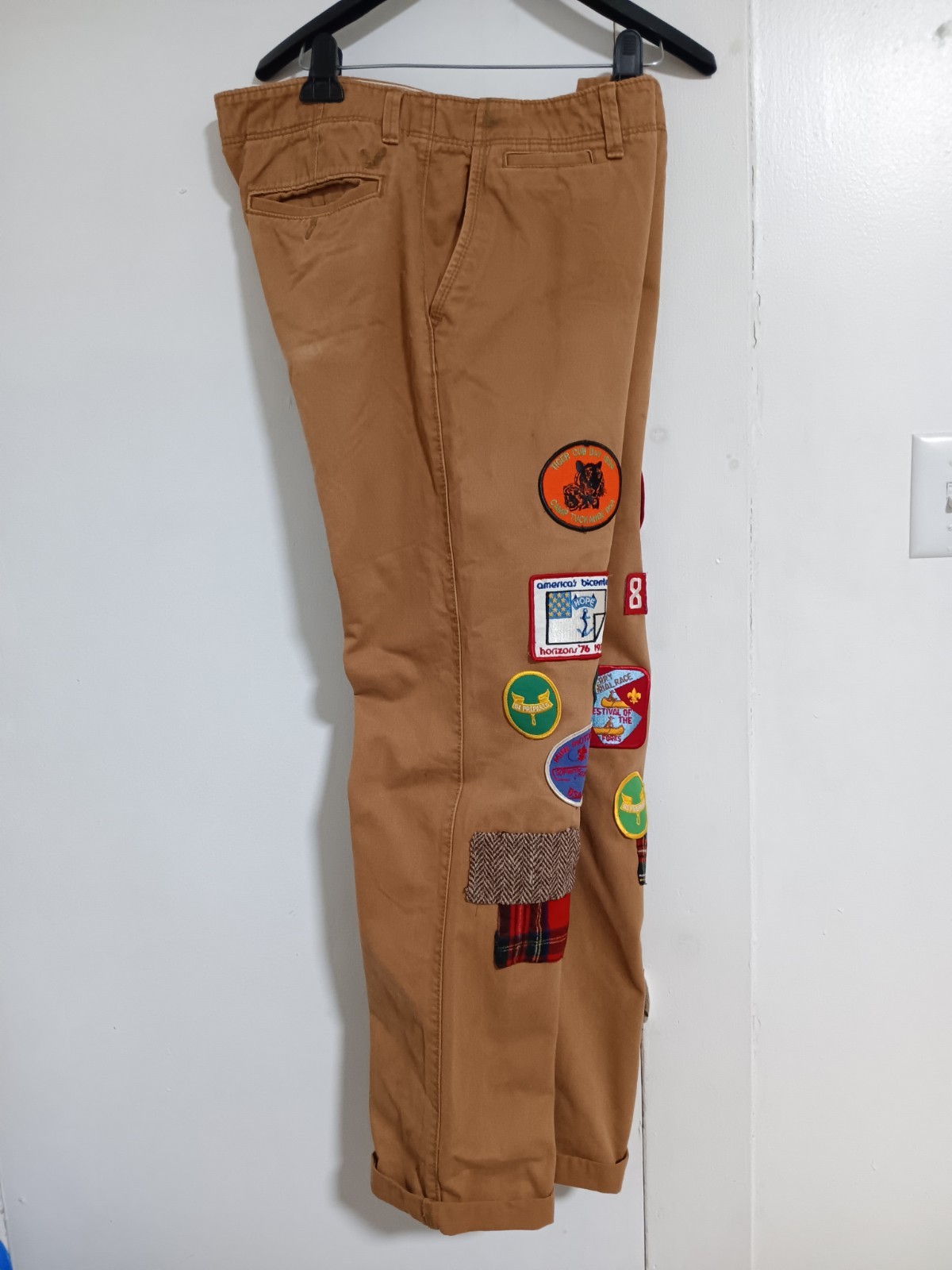 Custom Made American Eagle Patchwork Khakis Size … - image 15