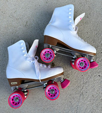 Chicago 8601S Women's White Quad Roller Skates Size 7 US / 39 EU Pink Wheels