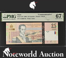 Haiti Commemorative 25 Gourdes 2004 P 273 UNC PMG 67 EPQ 2nd TOP POP
