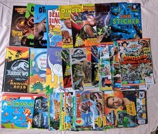 Dinosuar Magazine LOT - Stickers. Colour-in Book, Story - FUN