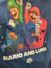 Nintendo The Super Mario Bros. GALAXY MOVIE T-Shirt Navy Blue Mens 2XL NEW