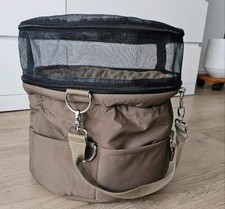 Isarhund Tragetasche K&ouml;rbchen Hund Gr XS Taupe mit Netz Erh&ouml;hung TOP!!!