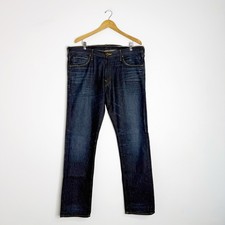 True Religion GENO Straight Leg Jeans Size 36 USA Made Dark Wash Stretch