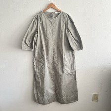 Everlane The Short-Sleeve Puff Midi Dress in Sage Green Size XL LagenLook