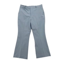 Uniqlo Smart Ankle Pants Womens L Light Blue Excellent Flared Workwear Trousers