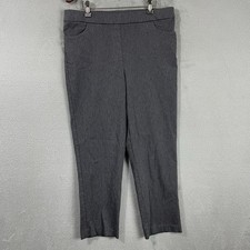 Alfred Dunner Pants Womens 12p Petite Gray Pull On Tummy Control Stretch