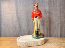Antique Bourbon Bottle Bar Display Baseball Player Frankfort Distillers 1963