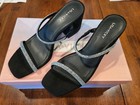 Lisa Vicky Black Rhinestone Hotfix Strappy Square Toe Slip-On Faux Leather 7 — photo 1