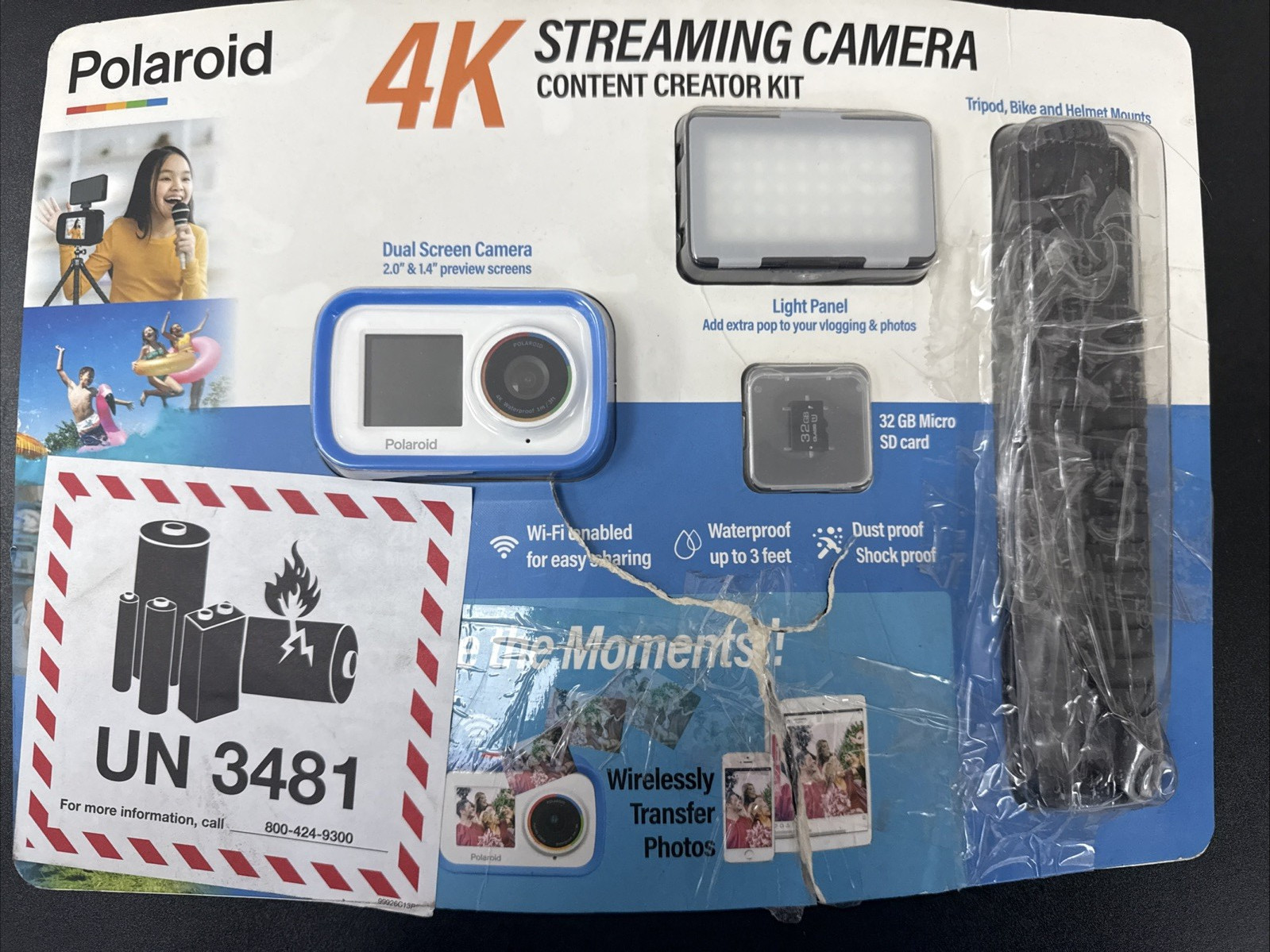Polaroid 4k Streaming Action Camera Content Creator Kit 20 M