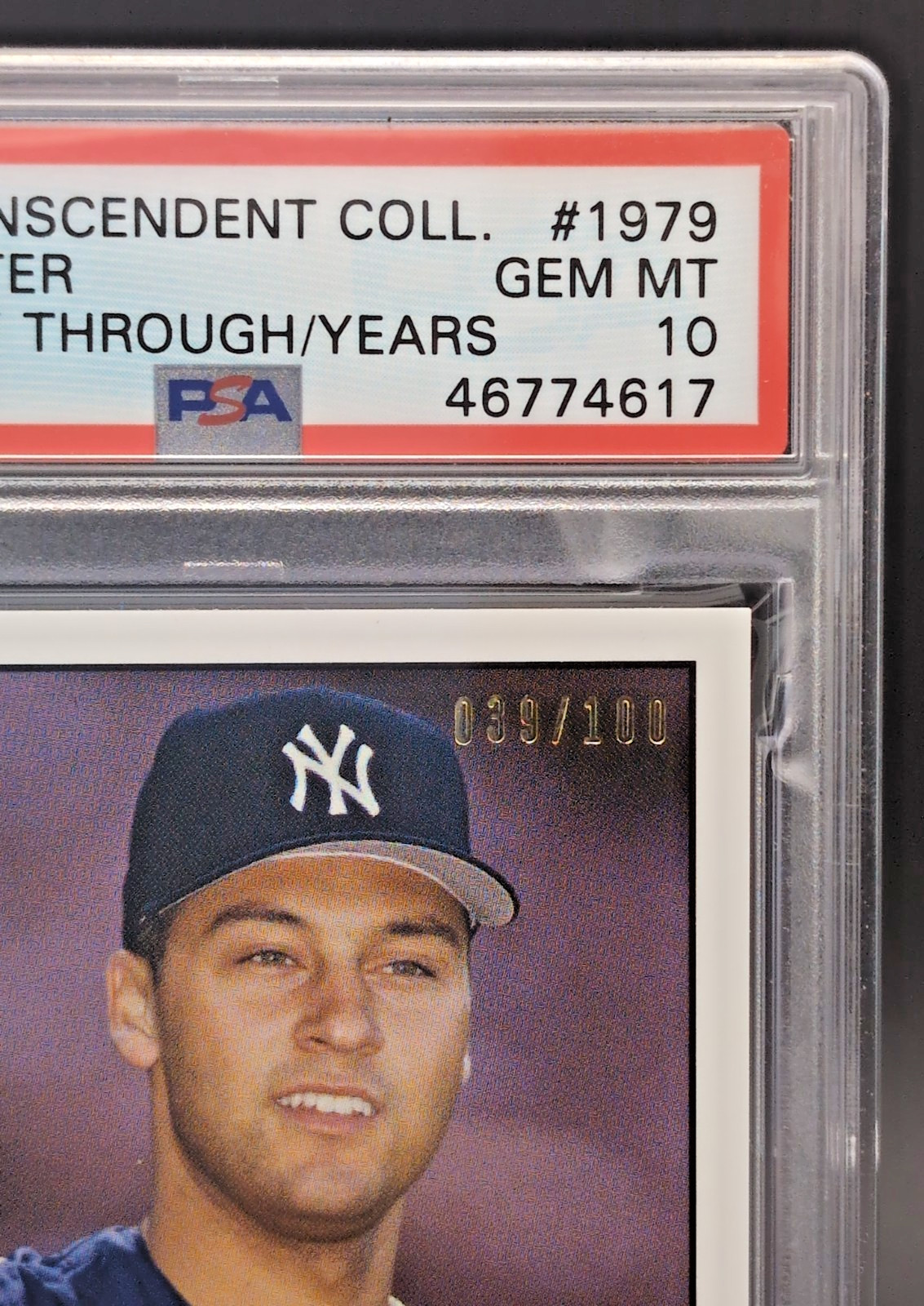 2020 Topps Transcendent VIP Derek Jeter /100 PSA 10 #1979 view 3