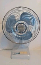 Vtg Collins "Cool-Breeze" 12" Oscillating 3-speed Table Fan Model CA-126K.