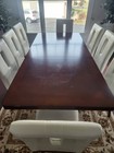 WOOD DINING TABLE and 8 CHAIR FURNITURE SET (EXCELLENT) — photo 8