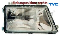 TYC 20-5341-08-2 Hauptscheinwerfer Rechts Scheinwerfer Frontscheinwerfer